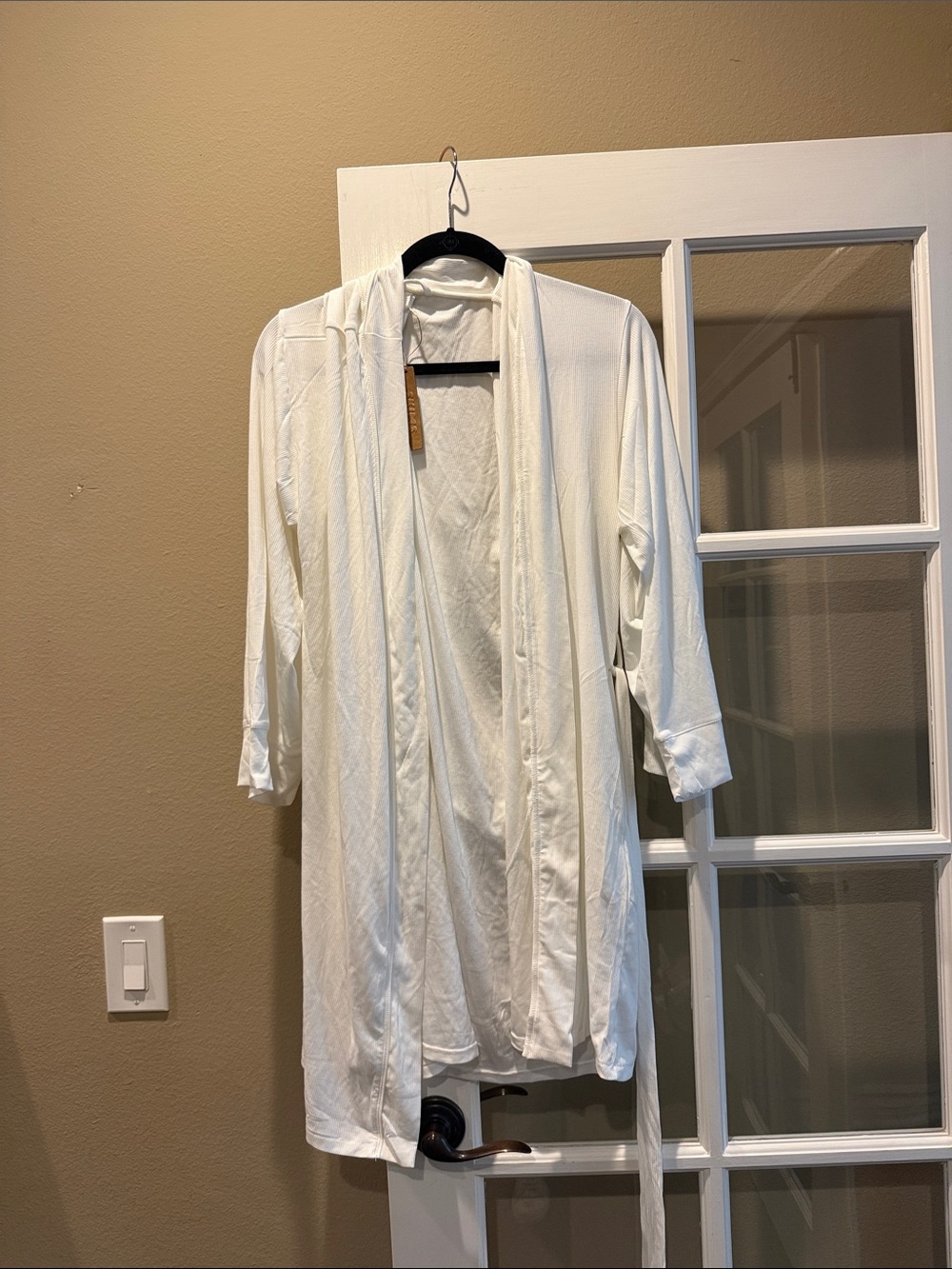 SKIMS Women's White Open-Front Robe